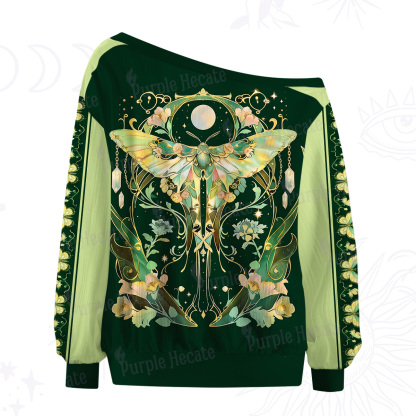 Purplehecate Moon Moth Rave Off The Shoulder Graphic Jersey