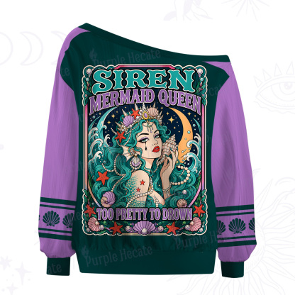 Purplehecate Siren Mermaid Queen Off The Shoulder Graphic Jersey