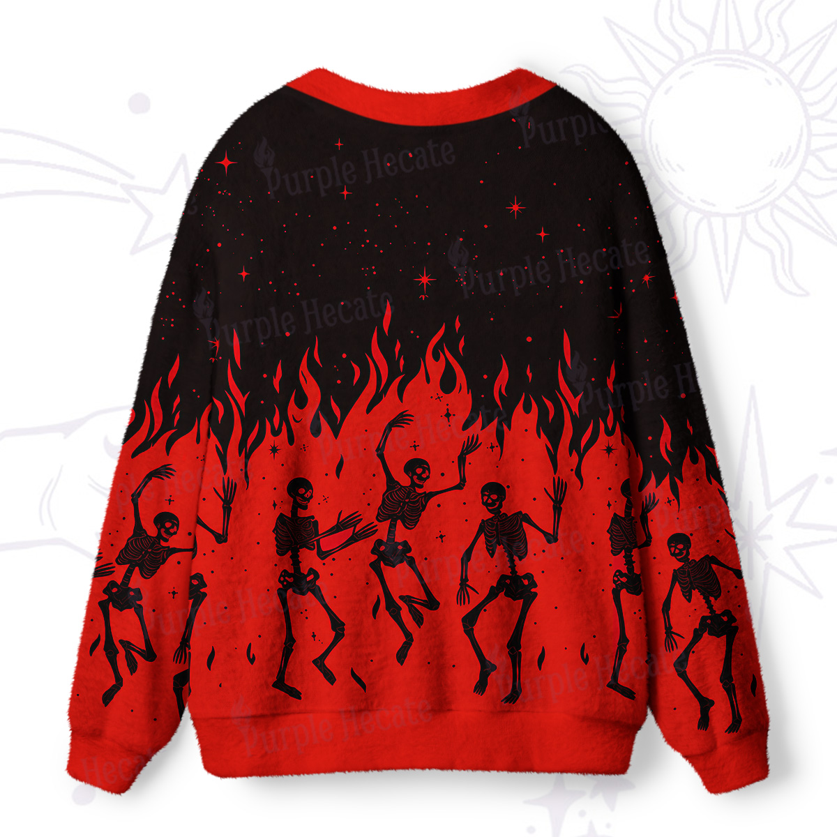 Purplehecate Infernal Revelry Ugly Cardigan Sweaters