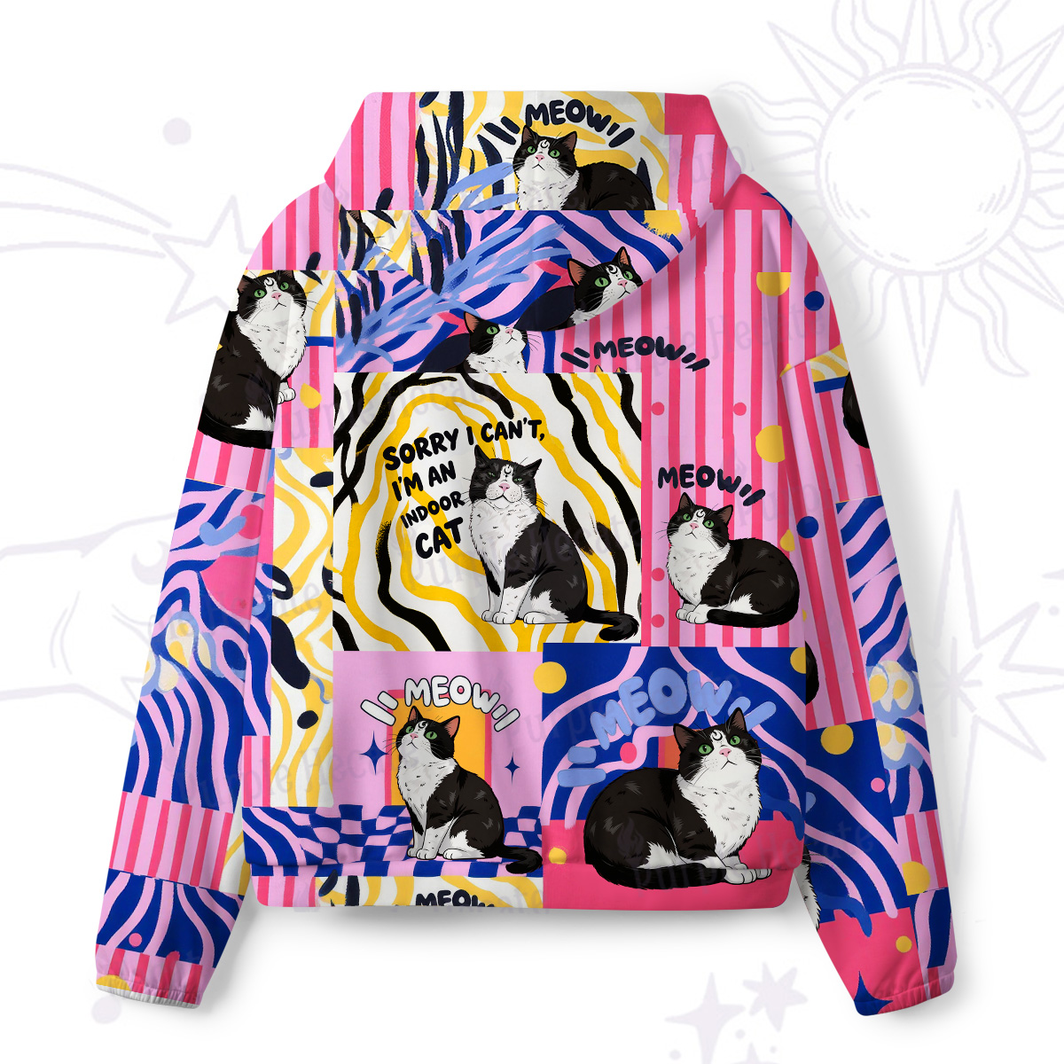 Purplehecate Sorry I Can't Go I'm an Indoor Cat All-Over Print Hoodie