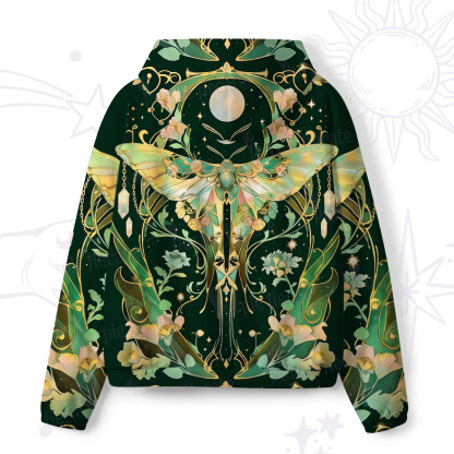 Purplehecate Moon Moth  Rave All-Over Print Hoodie