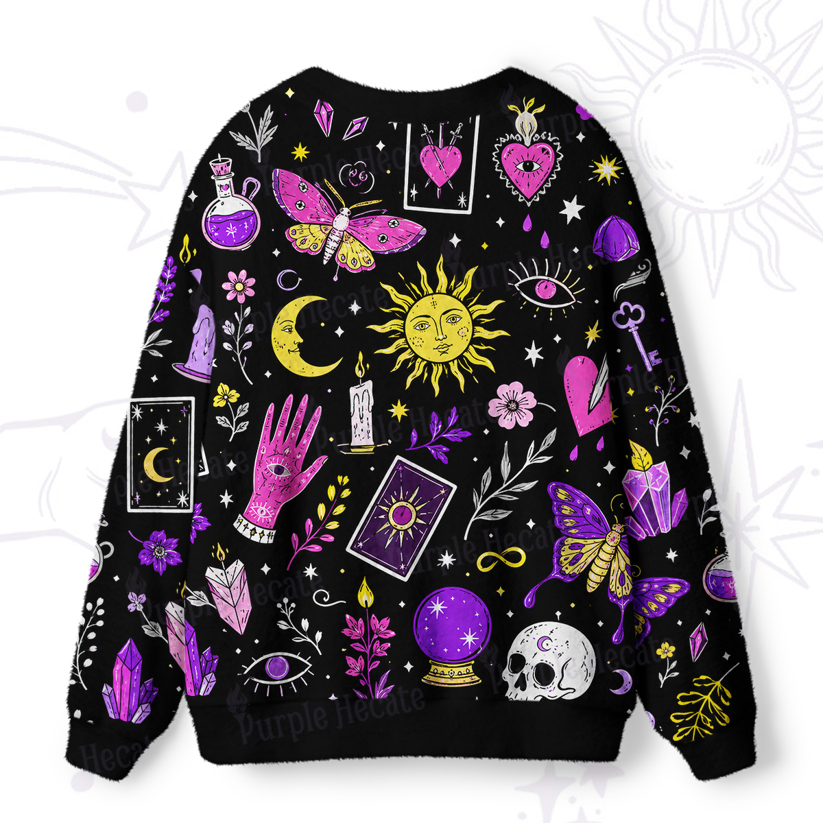 Purplehecate Witchy Night Magic Ugly Cardigan Sweaters