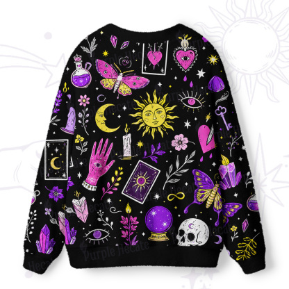 Purplehecate Witchy Night Magic Ugly Cardigan Sweaters