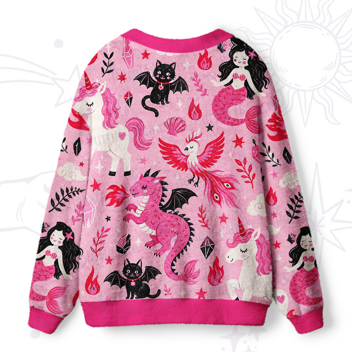 Purplehecate Magical Fantasy Creatures Ugly Cardigan Sweaters