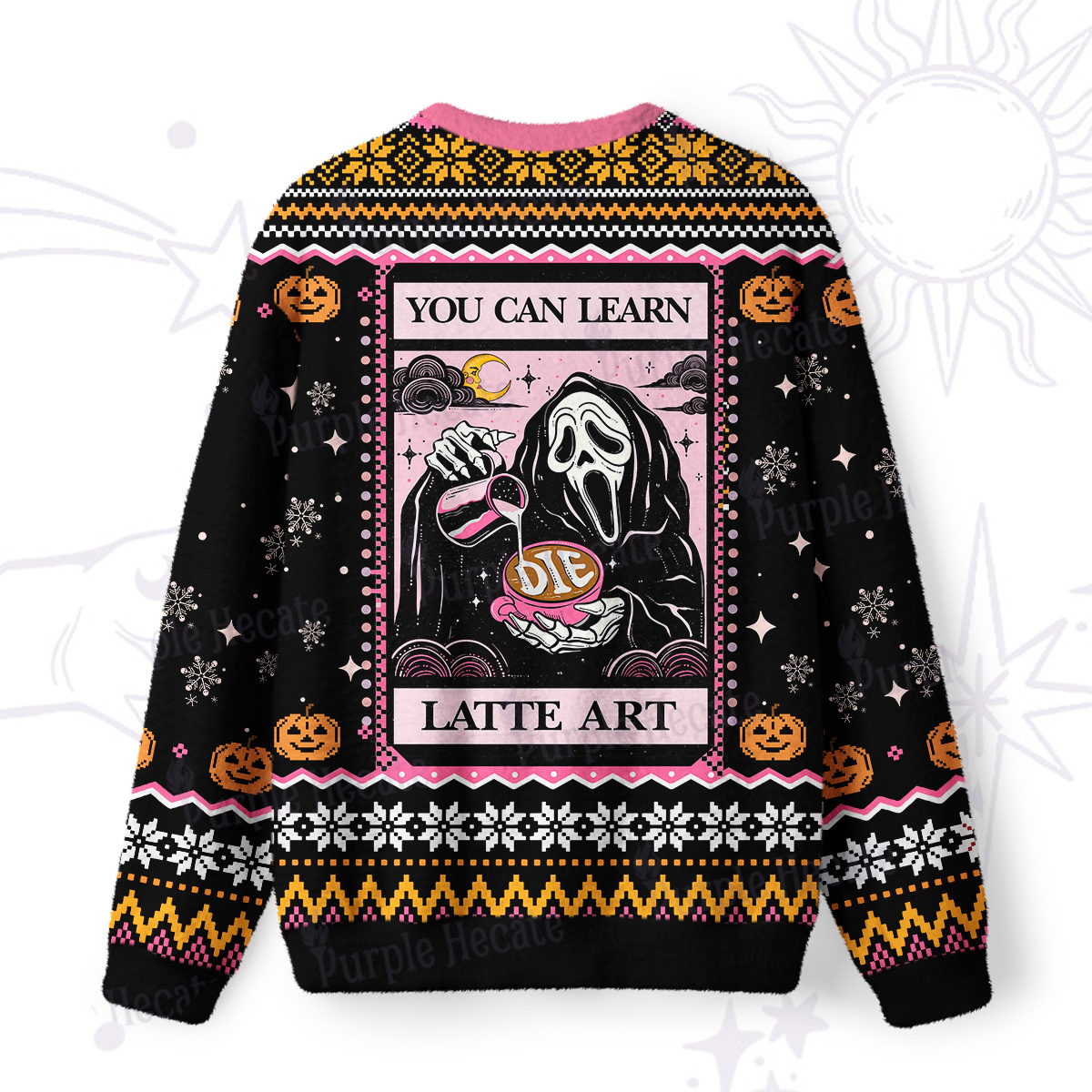 Purplehecate The You Can Learn Latte Art Ugly Halloween Sweatshirts