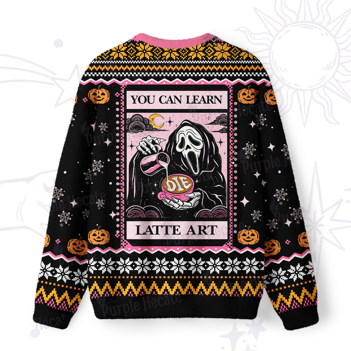 Purplehecate The You Can Learn Latte Art Ugly Halloween Sweatshirts