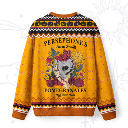 Purplehecate Persephone's Farm Fresh Pomegranates Pick Your Own Ugly Halloween Sweatshirts