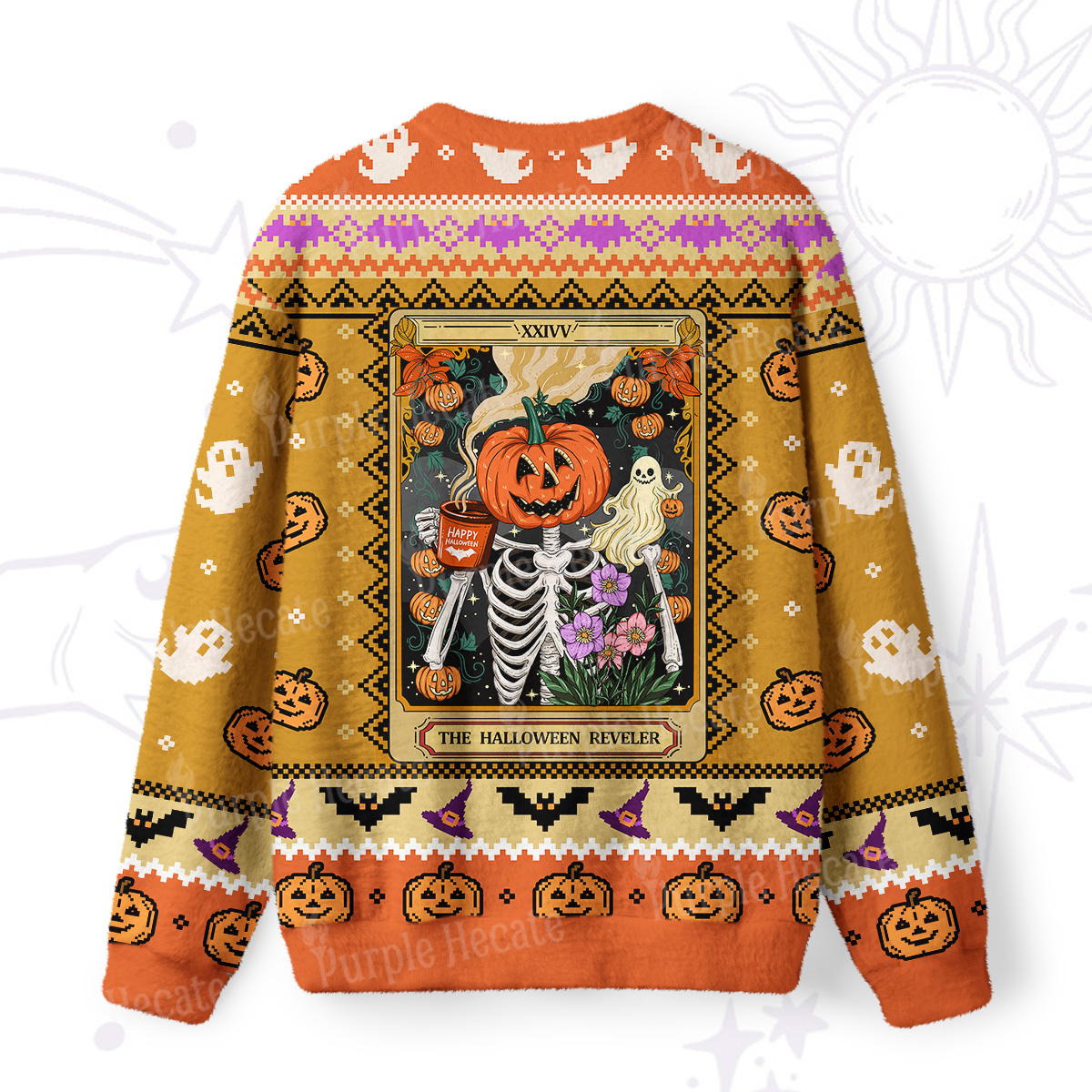 Purplehecate The Halloween Reveler Ugly Halloween Sweatshirts