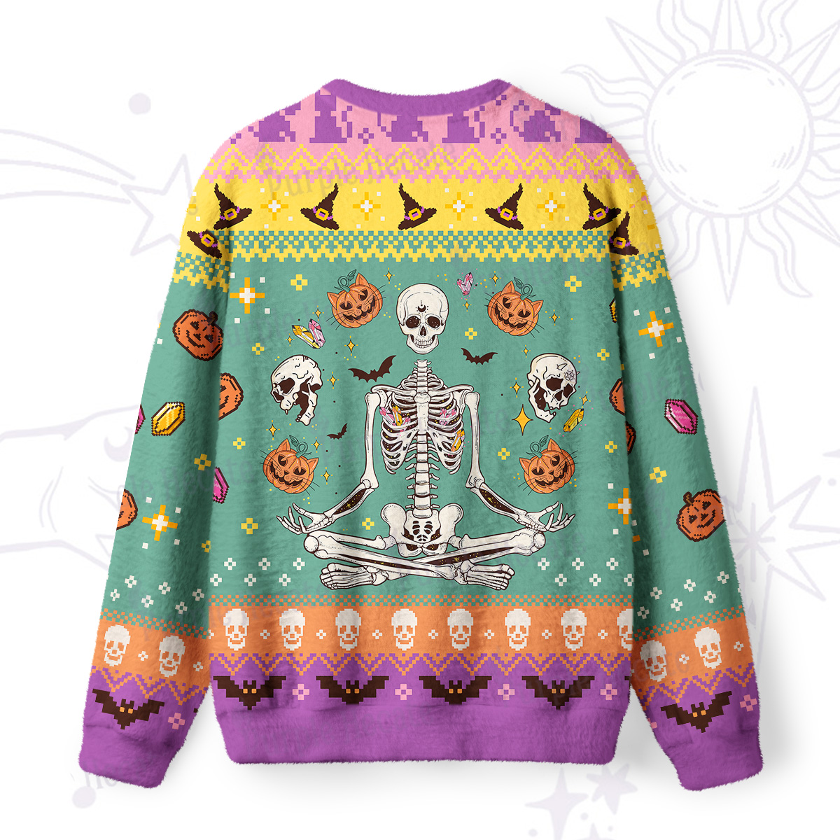 Purplehecate Funny Skeleton Halloween Ugly Halloween Sweatshirts