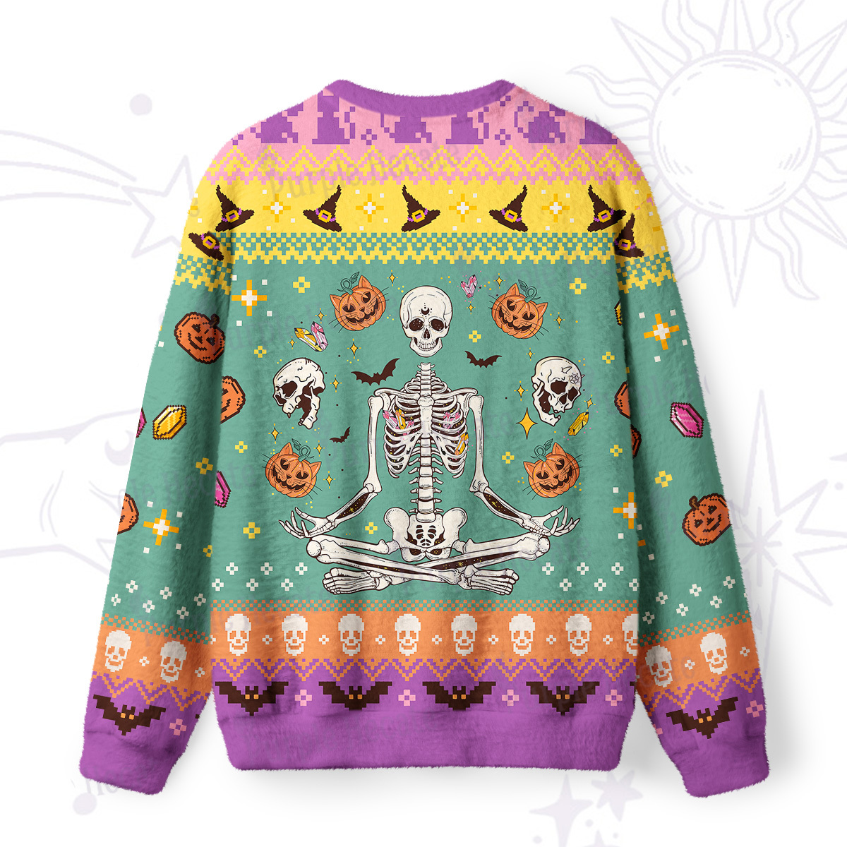 Purplehecate Funny Skeleton Halloween Ugly Halloween Sweatshirts