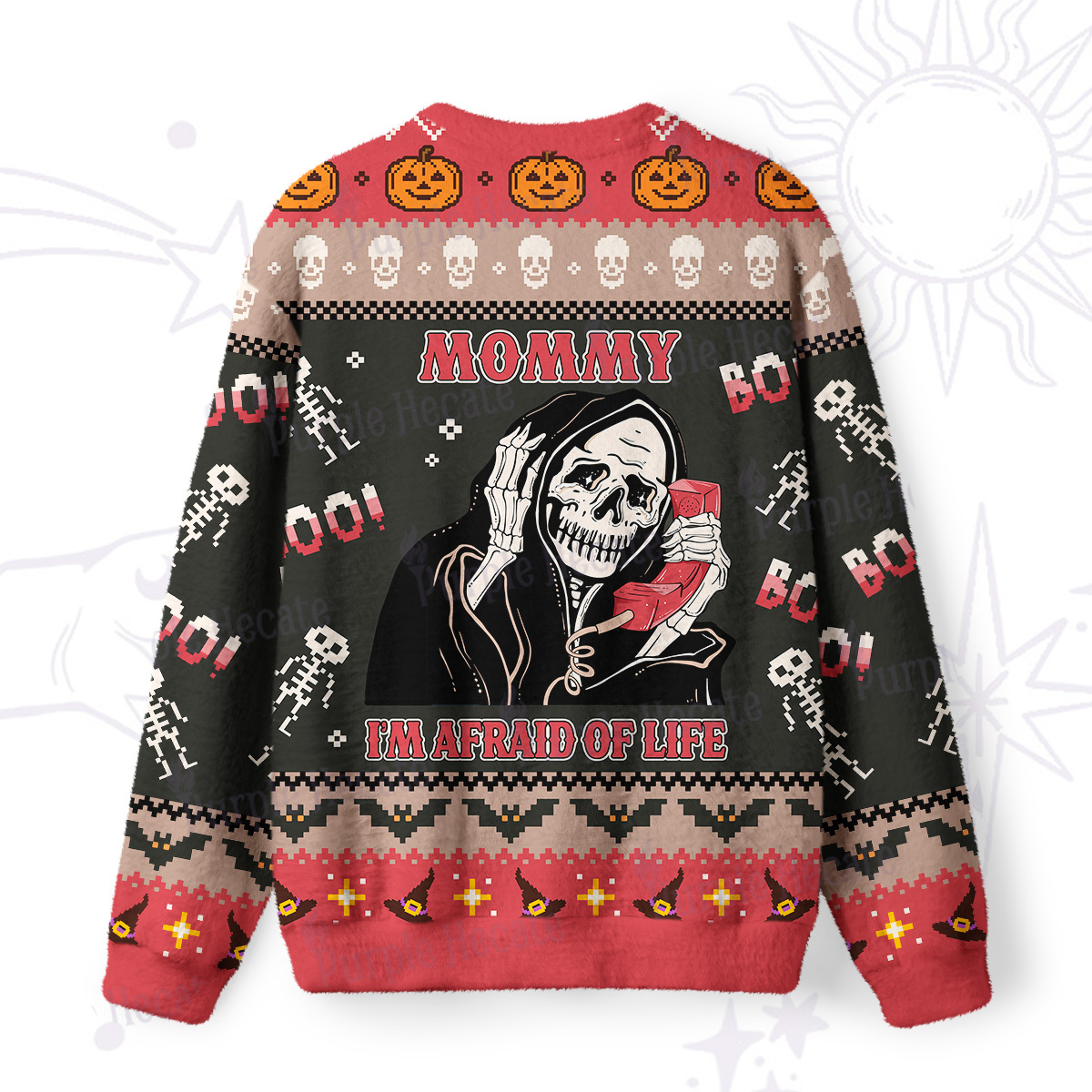 Purplehecate The Mommy I'm Afraid Of Life Ugly Halloween Sweatshirts