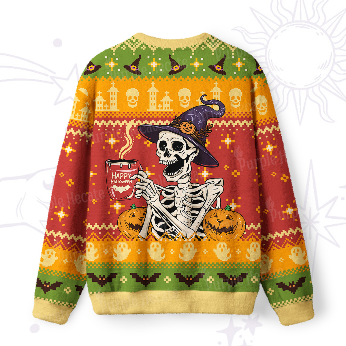 Purplehecate Happy Halloween Ugly Halloween Sweatshirts