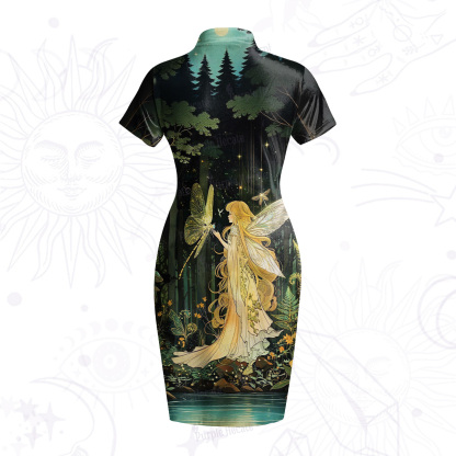 Purplehecate Fairy of the Magic Woods Velvet Bodycon Dress