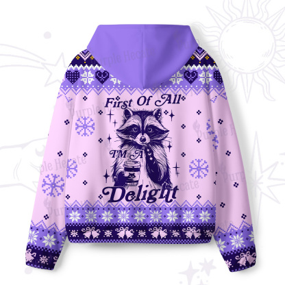 Purplehecate First Of All I'm A Delightful Funny Raccoon All-Over Print Hoodie