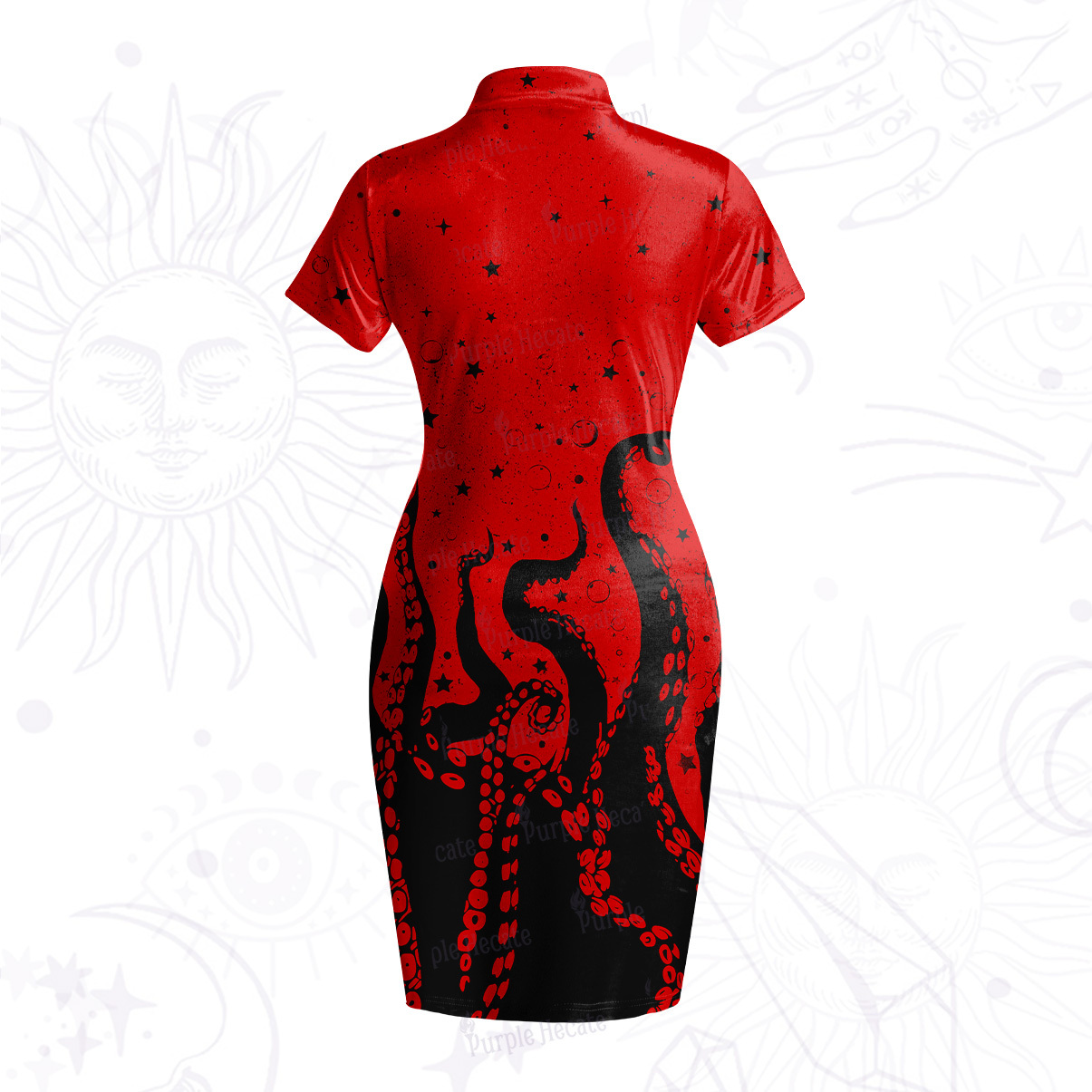Purplehecate Tentacles of the Deep Velvet Bodycon Dress