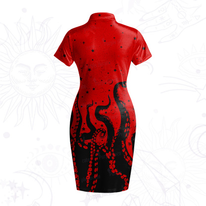 Purplehecate Tentacles of the Deep Velvet Bodycon Dress