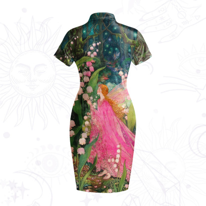Purplehecate Mystic Secret Lily Fairy Forest Velvet Bodycon Dress