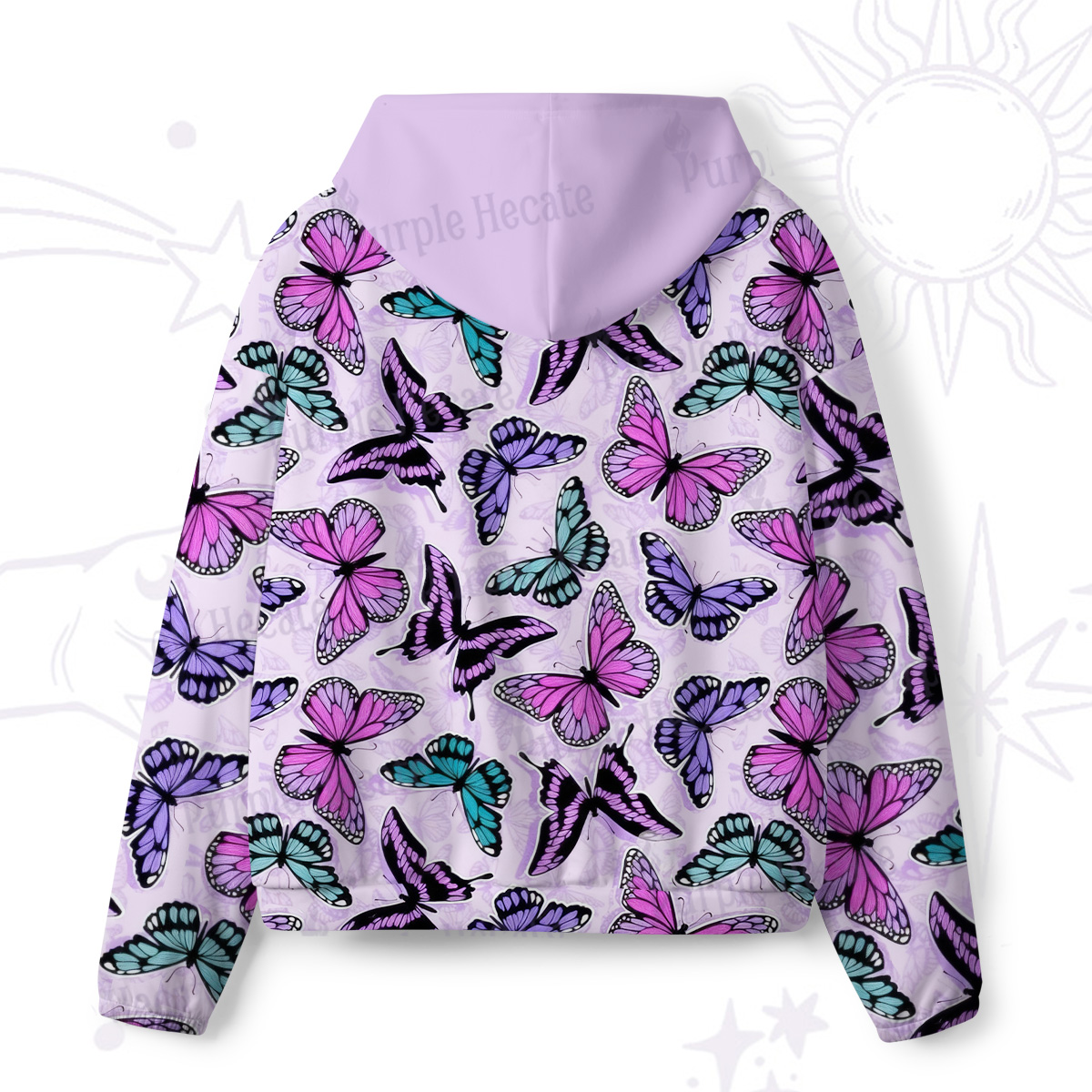 Purplehecate Whimsical Butterfly All-Over Print Hoodie