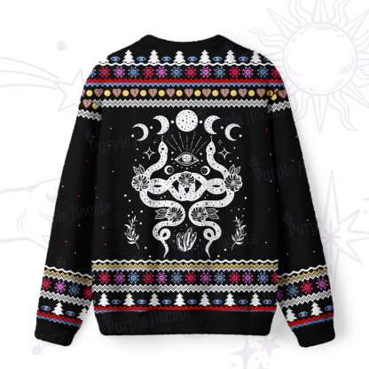 Purplehecate Lunar Serpent Alchemy Ugly Christmas Sweatshirts
