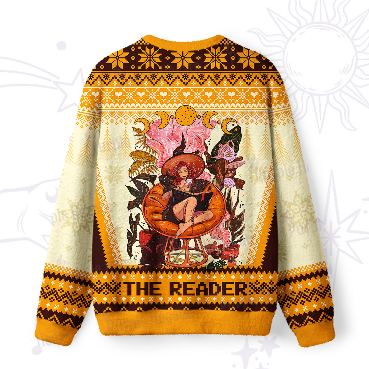 Purplehecate The Reader Moonlit Tales Ugly Christmas Sweatshirts