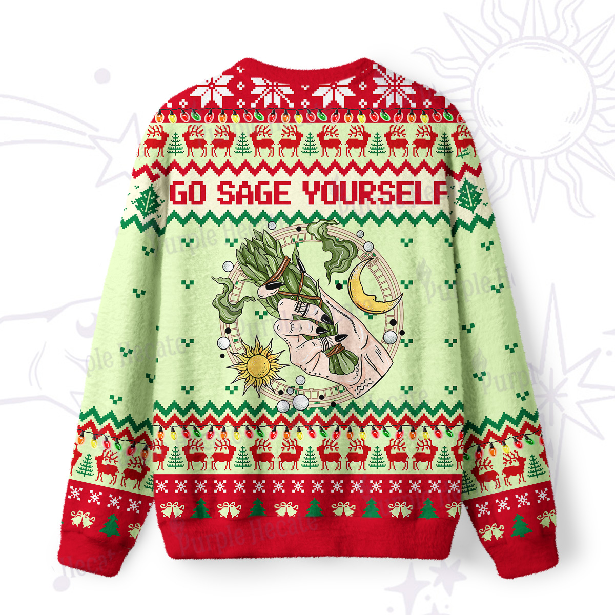 Purplehecate Go Sage Yourself Ugly Christmas Sweatshirts