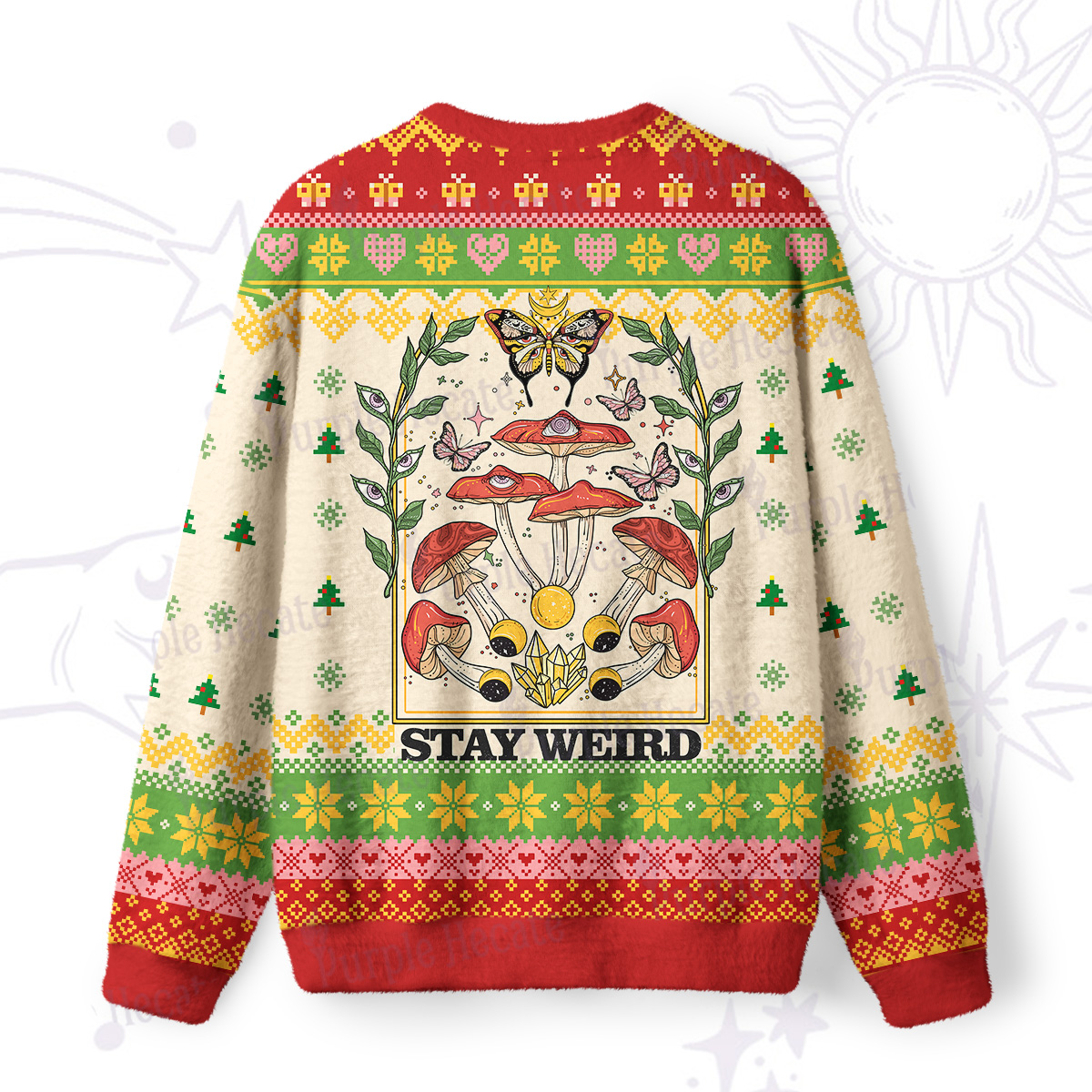 Purplehecate Stay Weird Ugly Christmas Sweatshirts