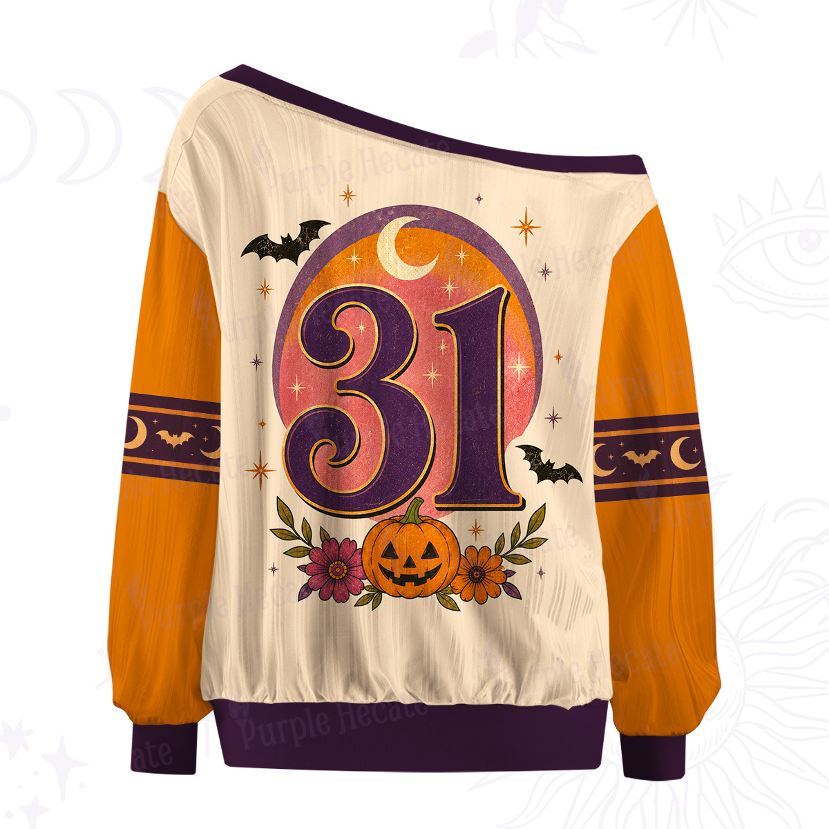 Purplehecate Ghouls Night Out Off The Shoulder Graphic Jersey