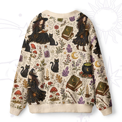 Purplehecate Herbal Witch Ugly Cardigan Sweaters