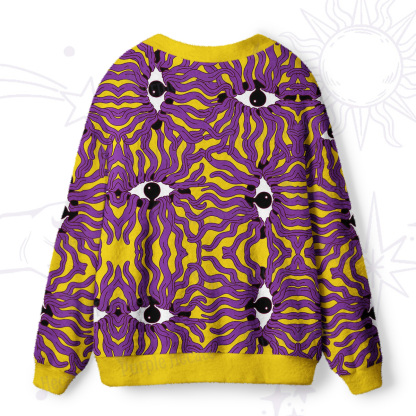 Purplehecate Psychedelic Wave Eyes Ugly Cardigan Sweaters