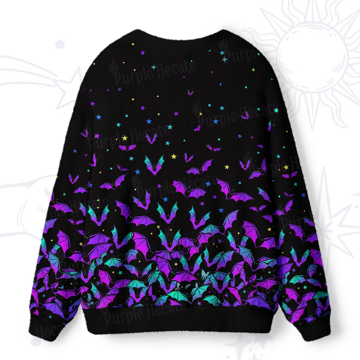 Purplehecate Rainbow Bat Ugly Cardigan Sweaters