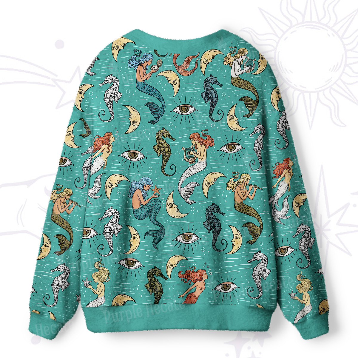Purplehecate Mermaid Magic Ugly Cardigan Sweaters