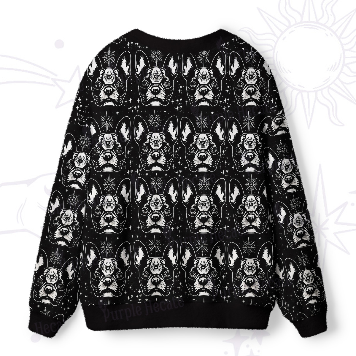 Purplehecate Mystic Boston Terrier Ugly Cardigan Sweaters