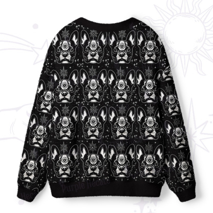 Purplehecate Mystic Boston Terrier Ugly Cardigan Sweaters