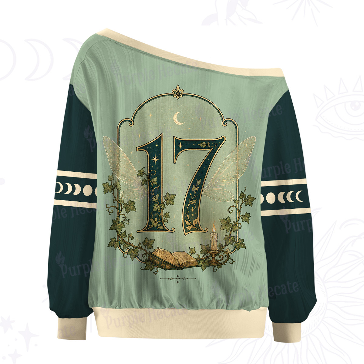 Purplehecate The Bookish Fairy Off The Shoulder Graphic Jersey