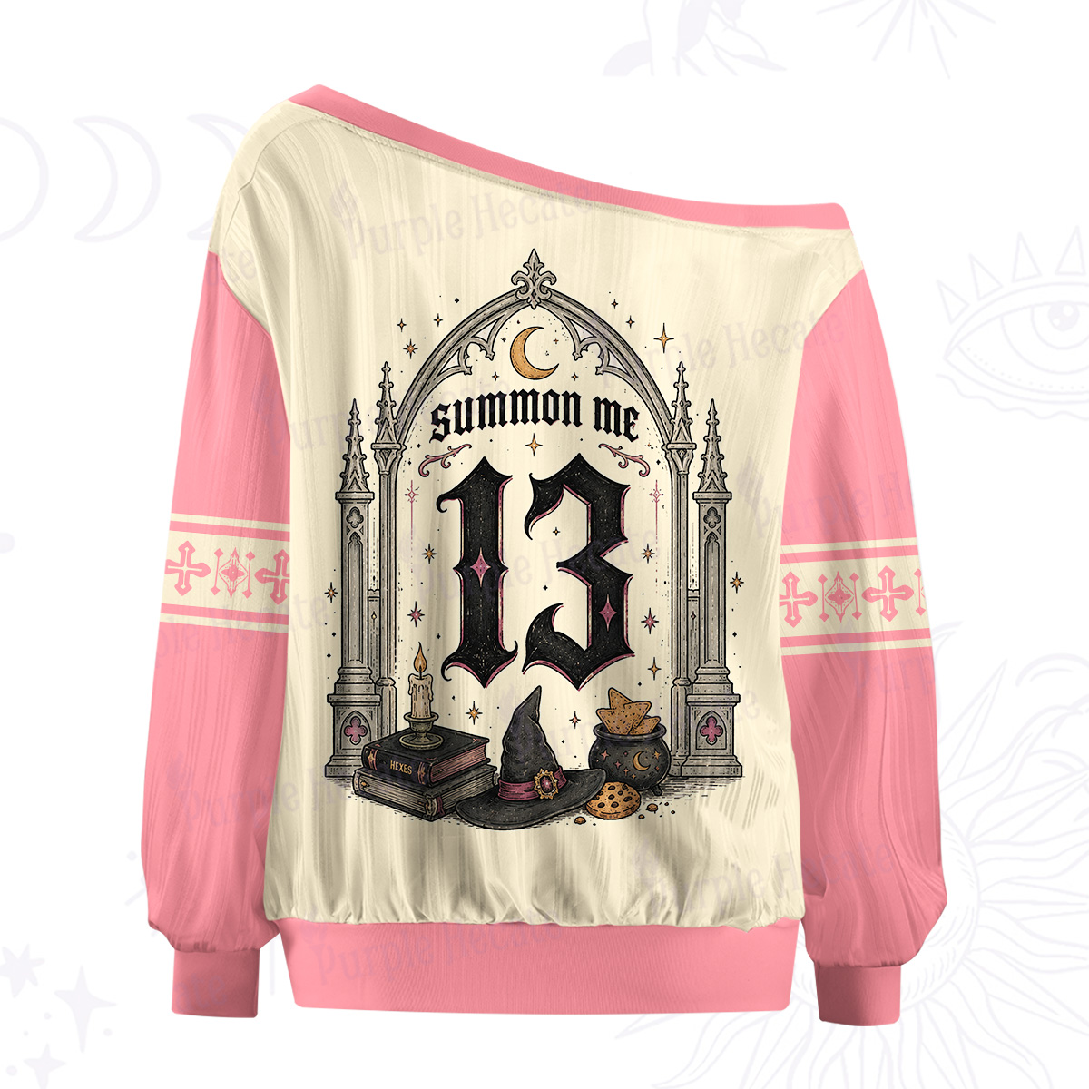 Purplehecate Summon Me Only for Snacks Witch Off The Shoulder Graphic Jersey