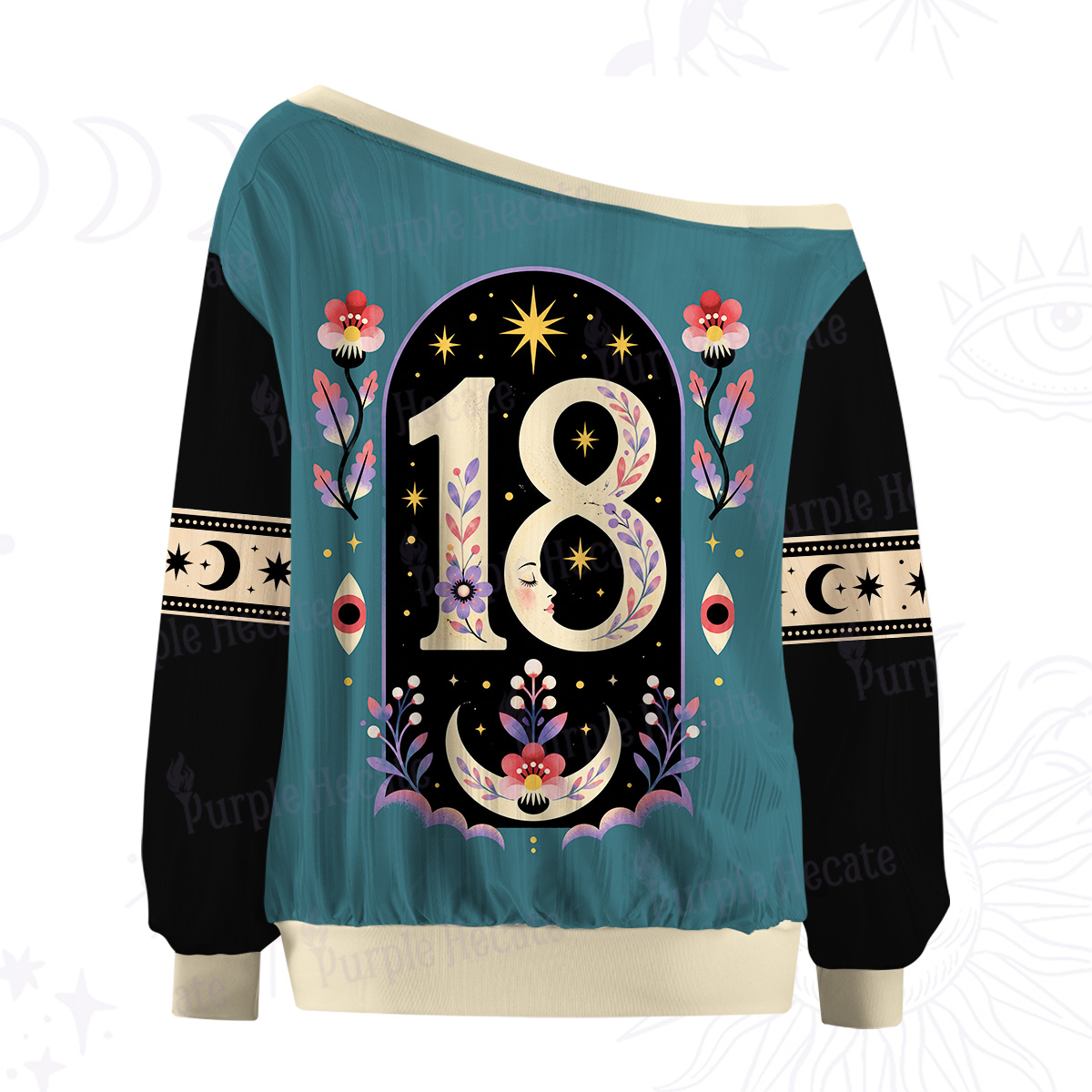 Purplehecate The Moon Knows My Name Off The Shoulder Graphic Jersey