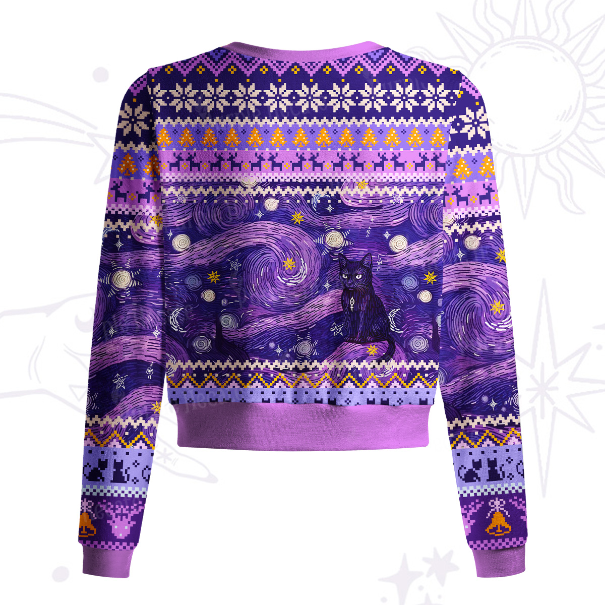 Purplehecate Mystic Cat Beneath the Cosmic Veil Knit Cardigan
