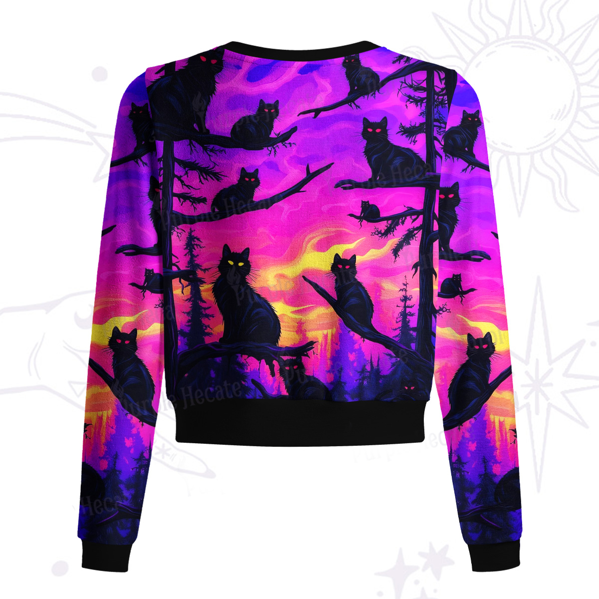 Purplehecate Twilight Forest Guardian Cat Knit Cardigan