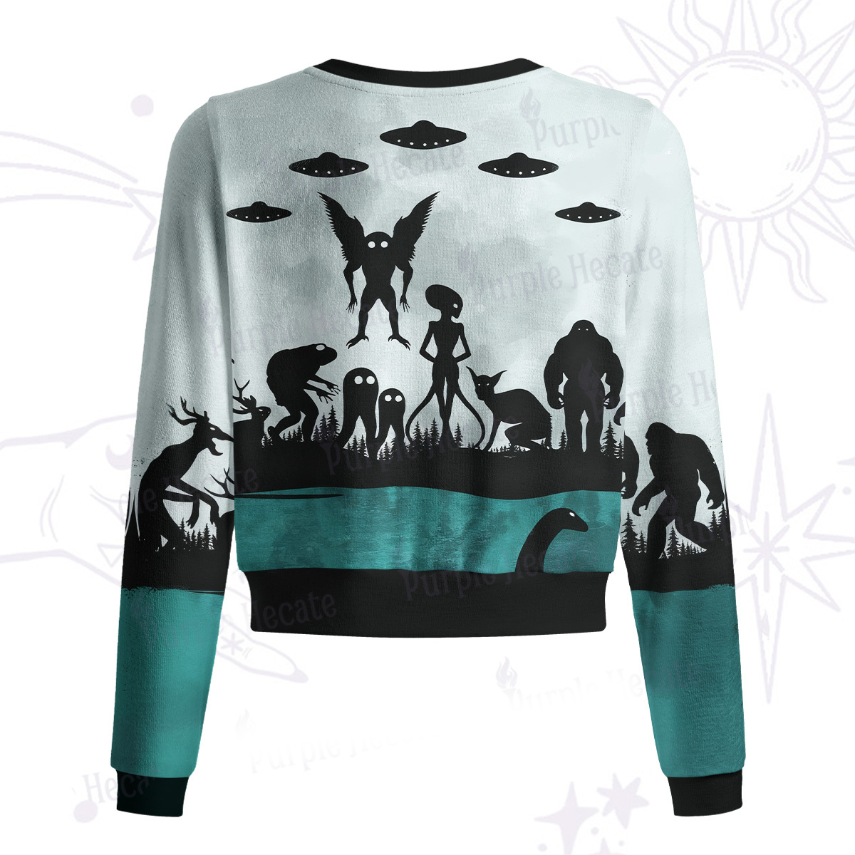 Purplehecate Alien Lake Monster Encounter Knit Cardigan