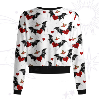 Purplehecate Dark Romance Bat & Heart Knit Cardigan