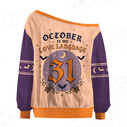 Purplehecate October Is My Love Language Witch Off The Shoulder Graphic Jersey