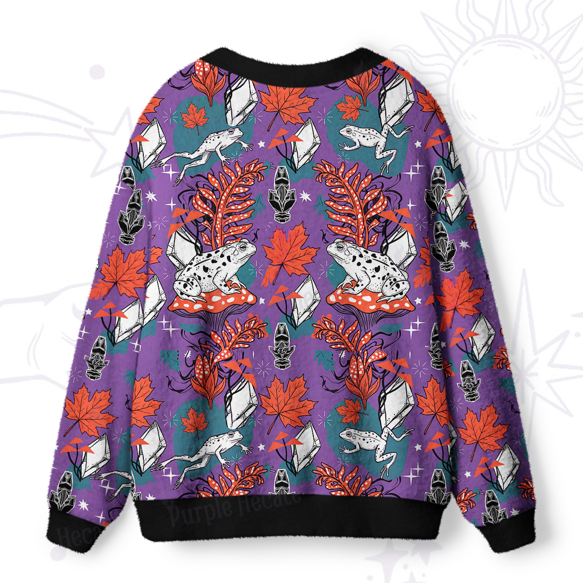 Purplehecate Mystic Magic Frog Forest Ugly Cardigan Sweaters