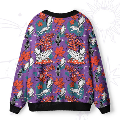 Purplehecate Mystic Magic Frog Forest Ugly Cardigan Sweaters