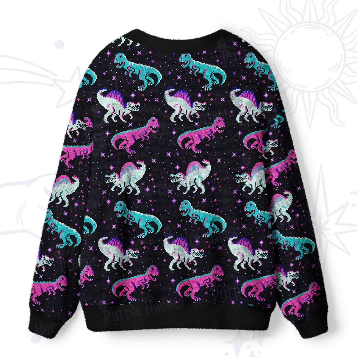 Purplehecate Cool Dinosaur Ugly Cardigan Sweaters