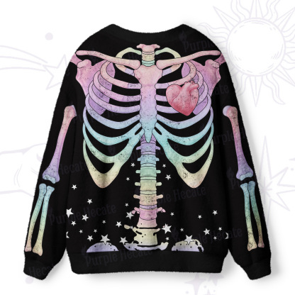 Purplehecate Spooky Skeleton Ugly Cardigan Sweaters