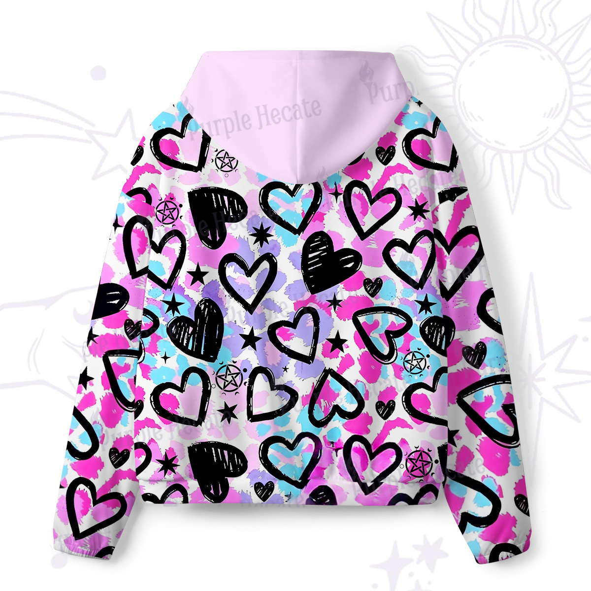 Purplehecate Heartful Magic All-Over Print Hoodie