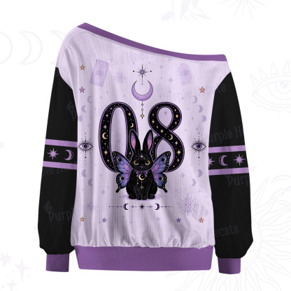 Purplehecate Dark Magic Soft Creature Bunny Off The Shoulder Graphic Jersey