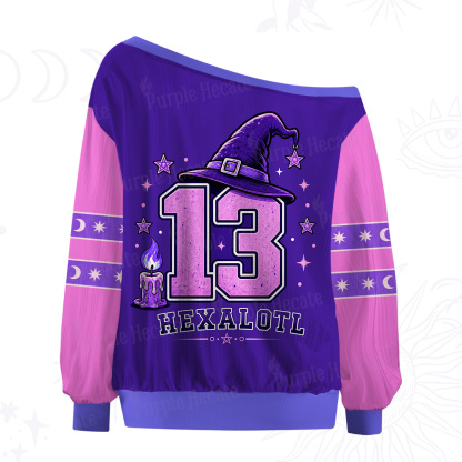Purplehecate Why Hex a Little When You Can Hexalotl Off The Shoulder Graphic Jersey