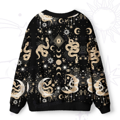 Purplehecate Divine Serpent Under the Moon Ugly Cardigan Sweaters