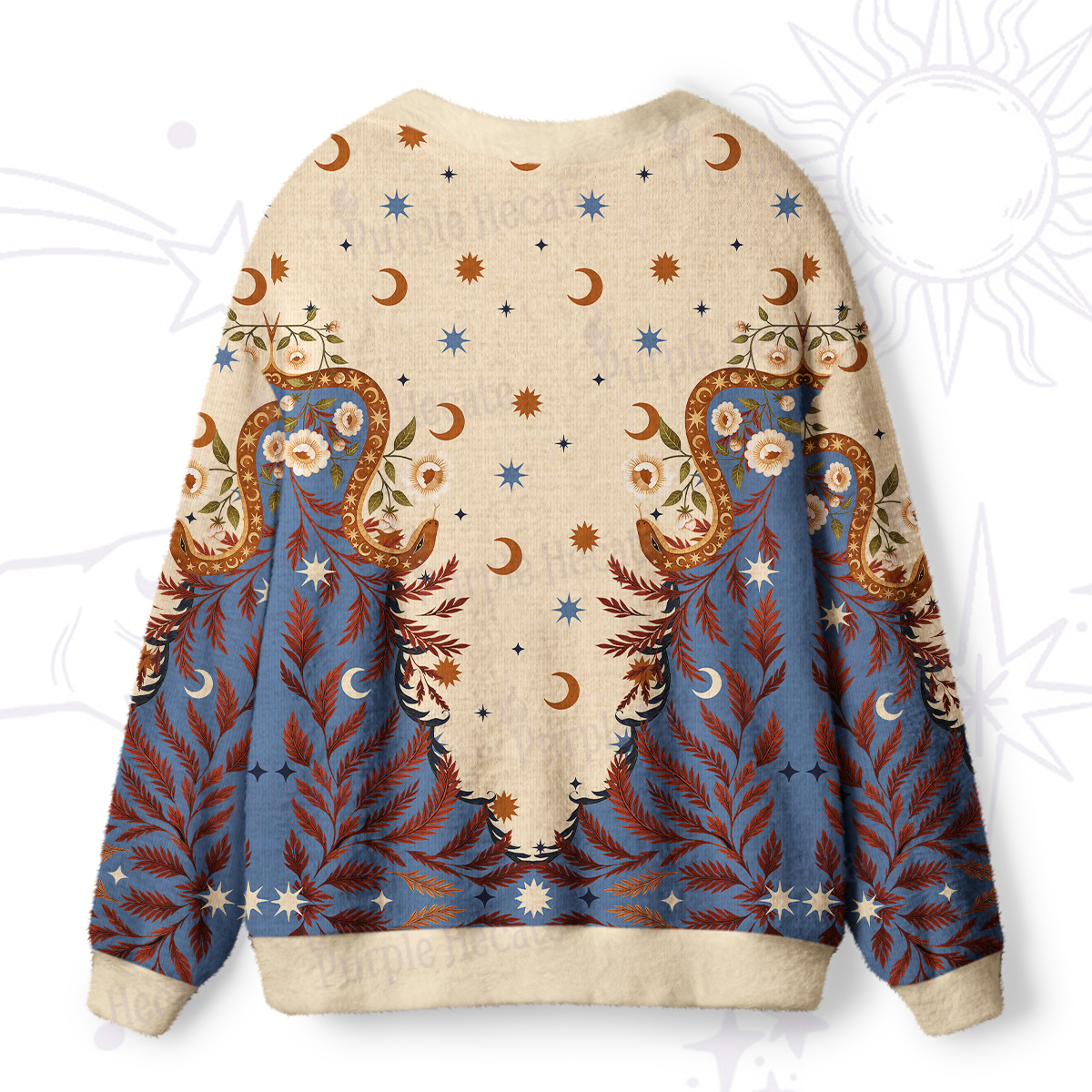 Purplehecate Celestial Ascension Ugly Cardigan Sweaters
